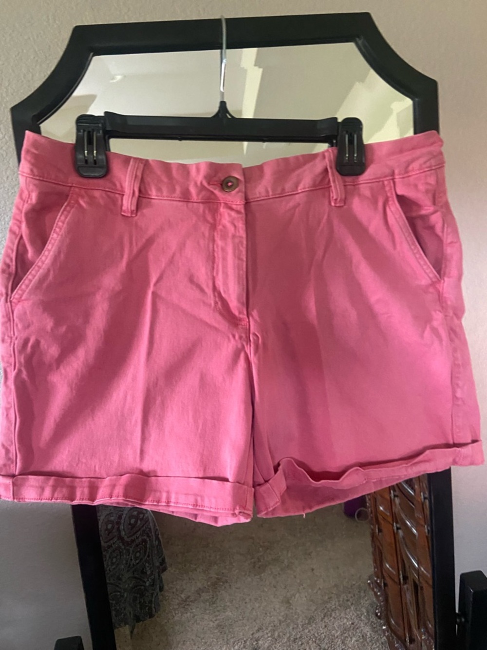 Women's Pink Athletic Shorts with Cuffs